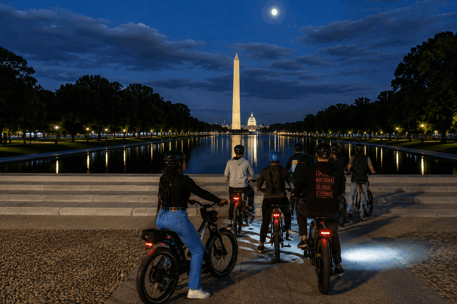 Moonlight Monuments & City Lights E-Bike Tour